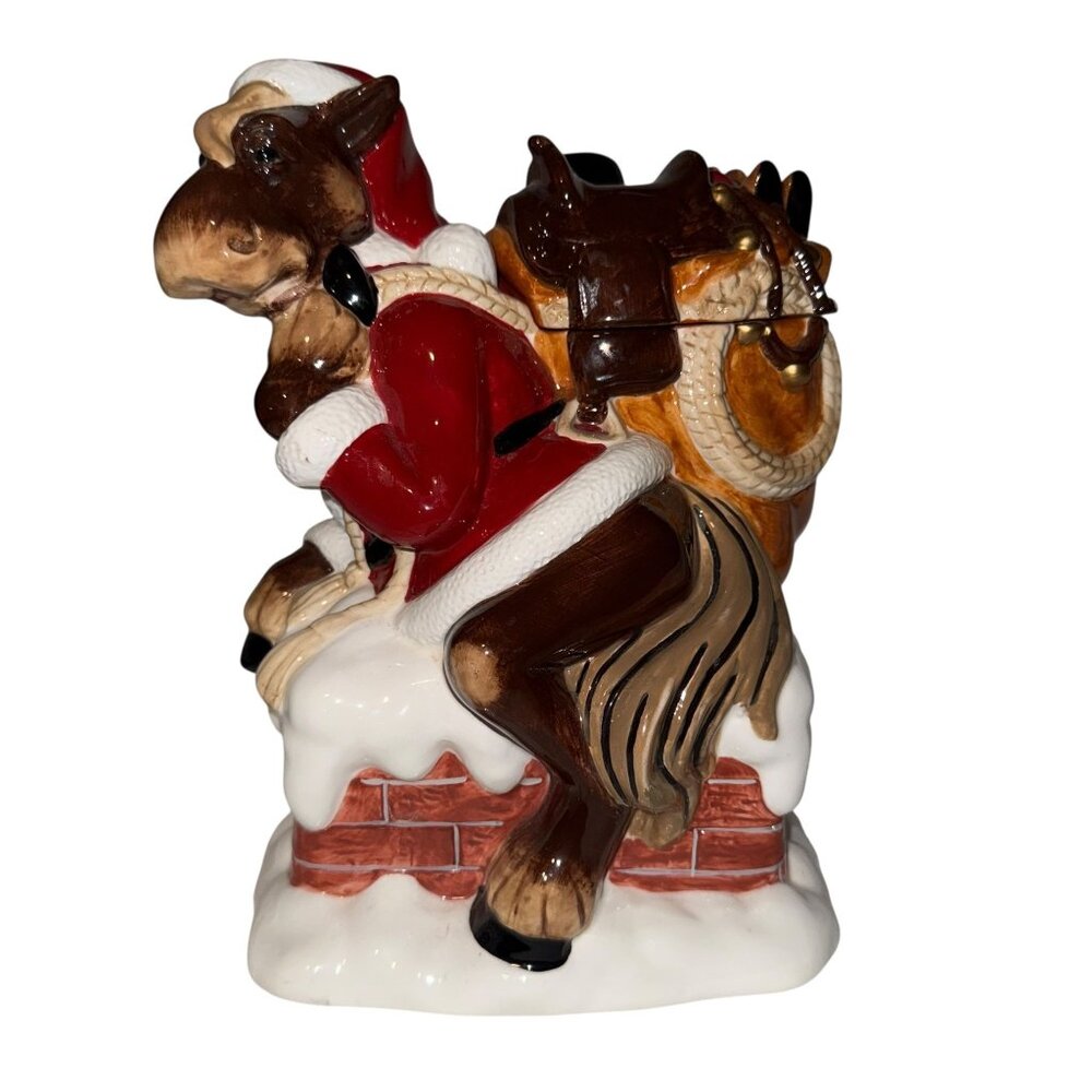 Rare Montana Lifestyles Silversmith Elmer the Horse Santa Claus Bag Cookie Jar